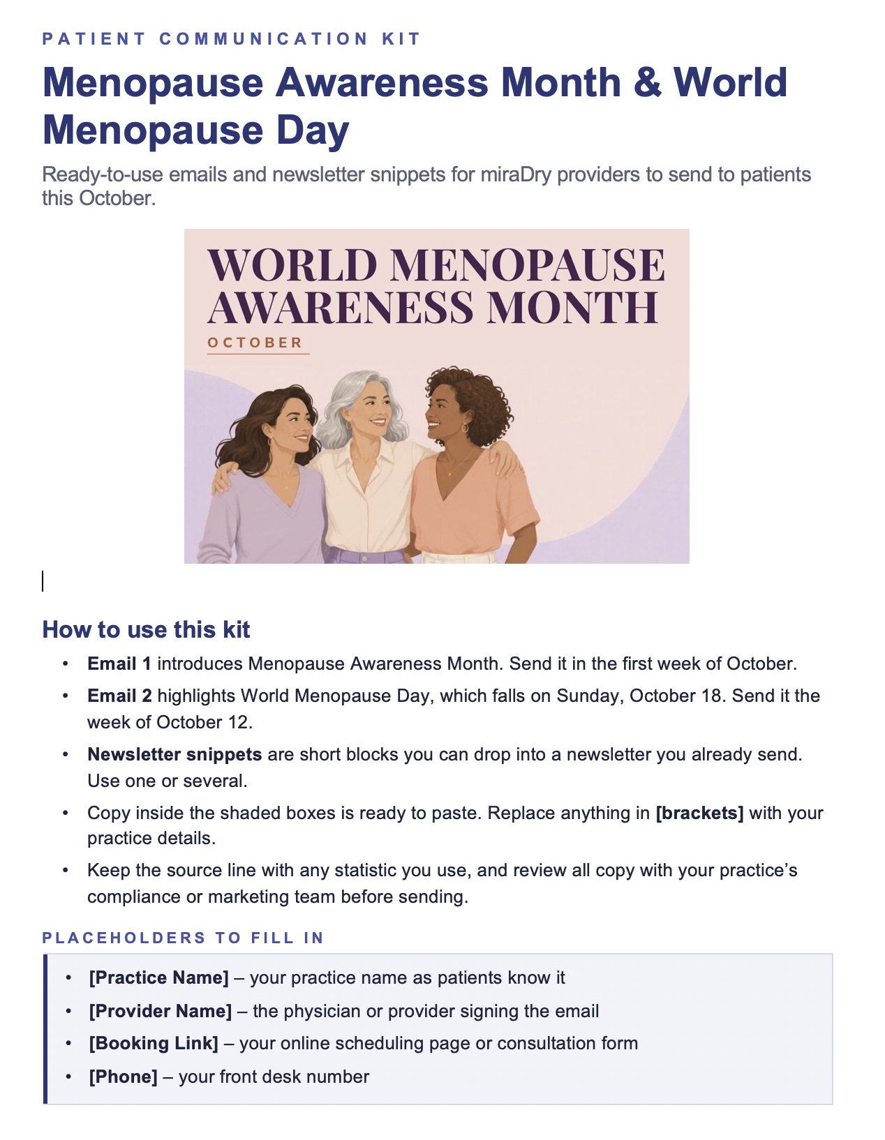 miraDry_Menopause_Awareness_Patient_Eblast_Kit_Instructions